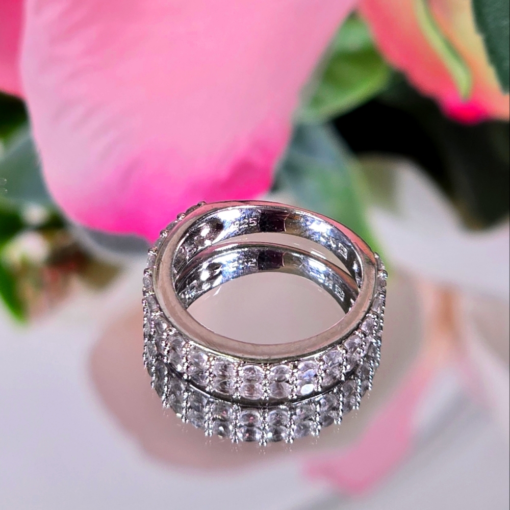 White Sapphire Sterling Silver Ring